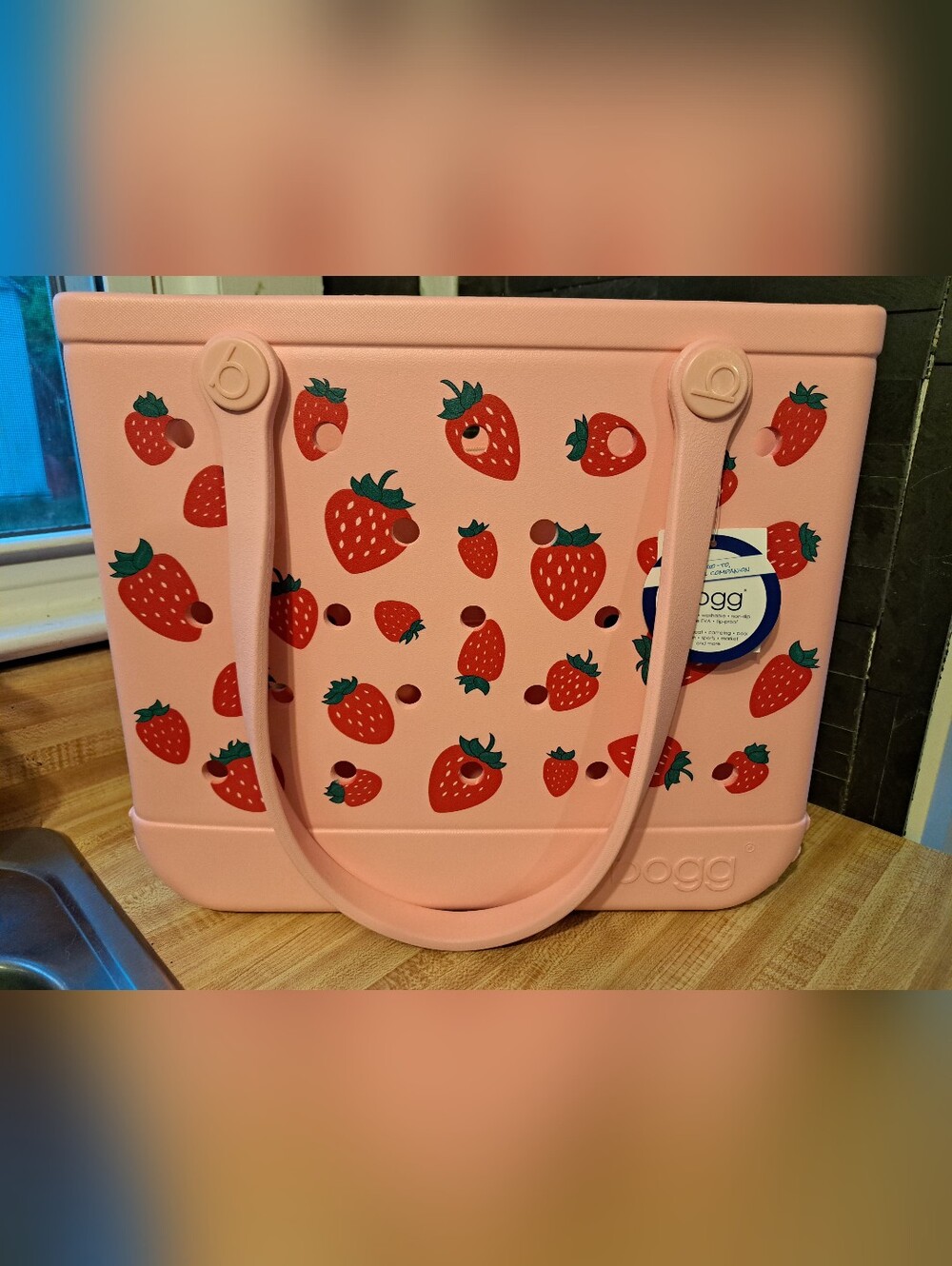 Bogg Bag NWT Strawberry Pink Tote- Medium Bogg Bag
